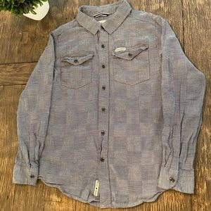 Luck Brand Boys Striped Button Down Medium